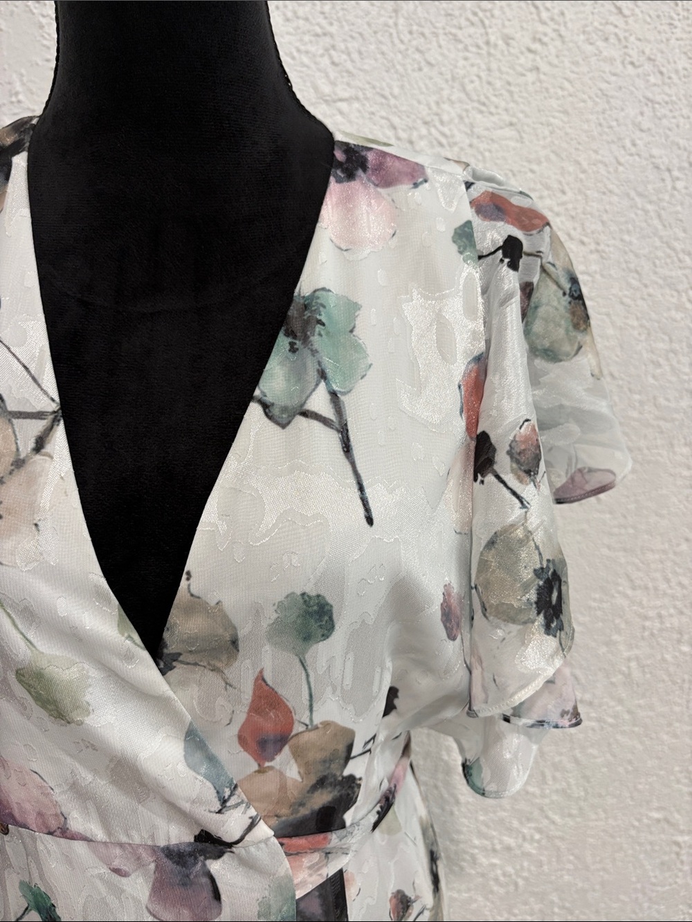 Anthropologie Hutch Pietrina Floral Wrap Maxi Dress White Size Small - Picture 6 of 11